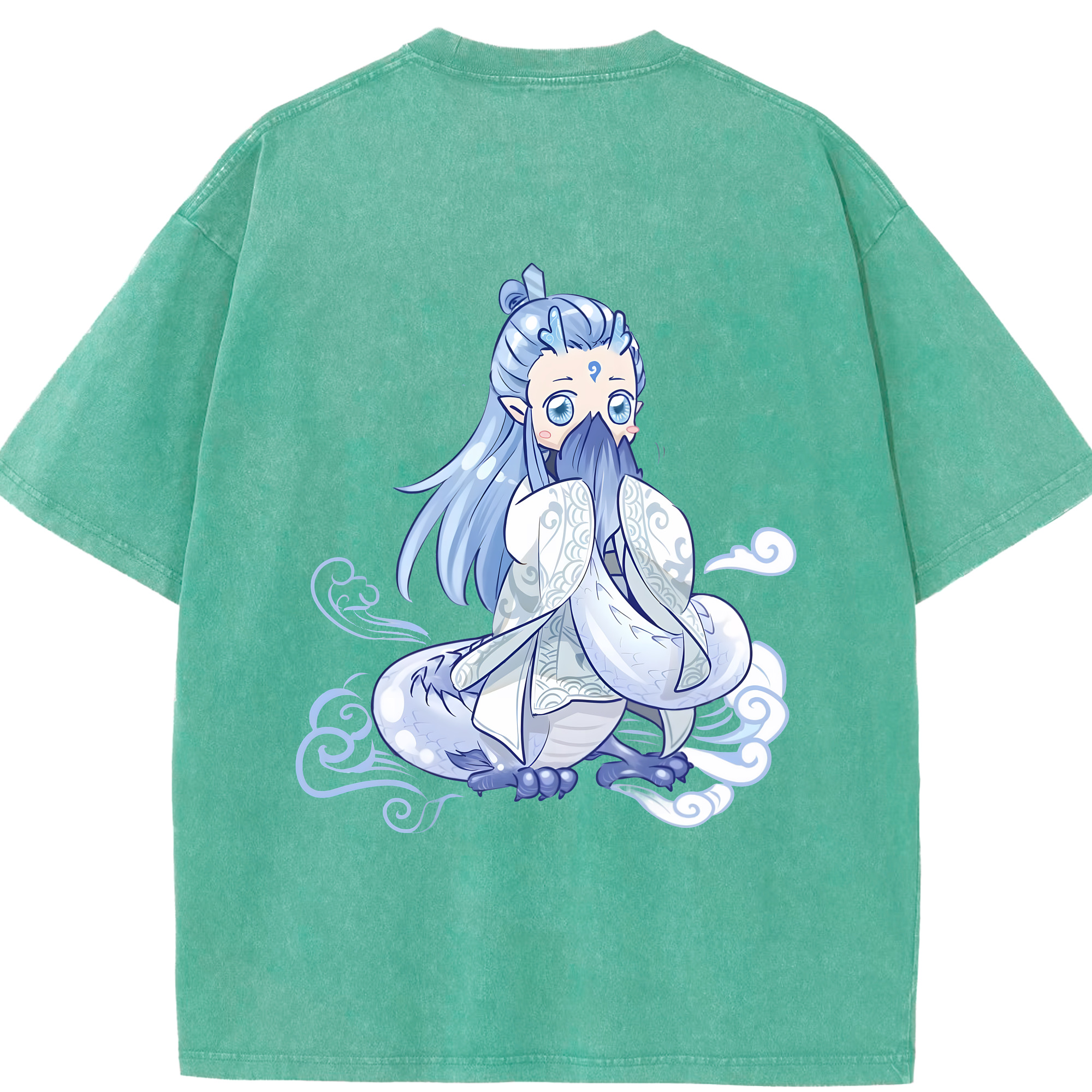 （画像用） Ne Zha 2 ナタ 魔童の大暴れ 綿100% ヴィンテージ風 半袖Tシャツ（背面プリント）